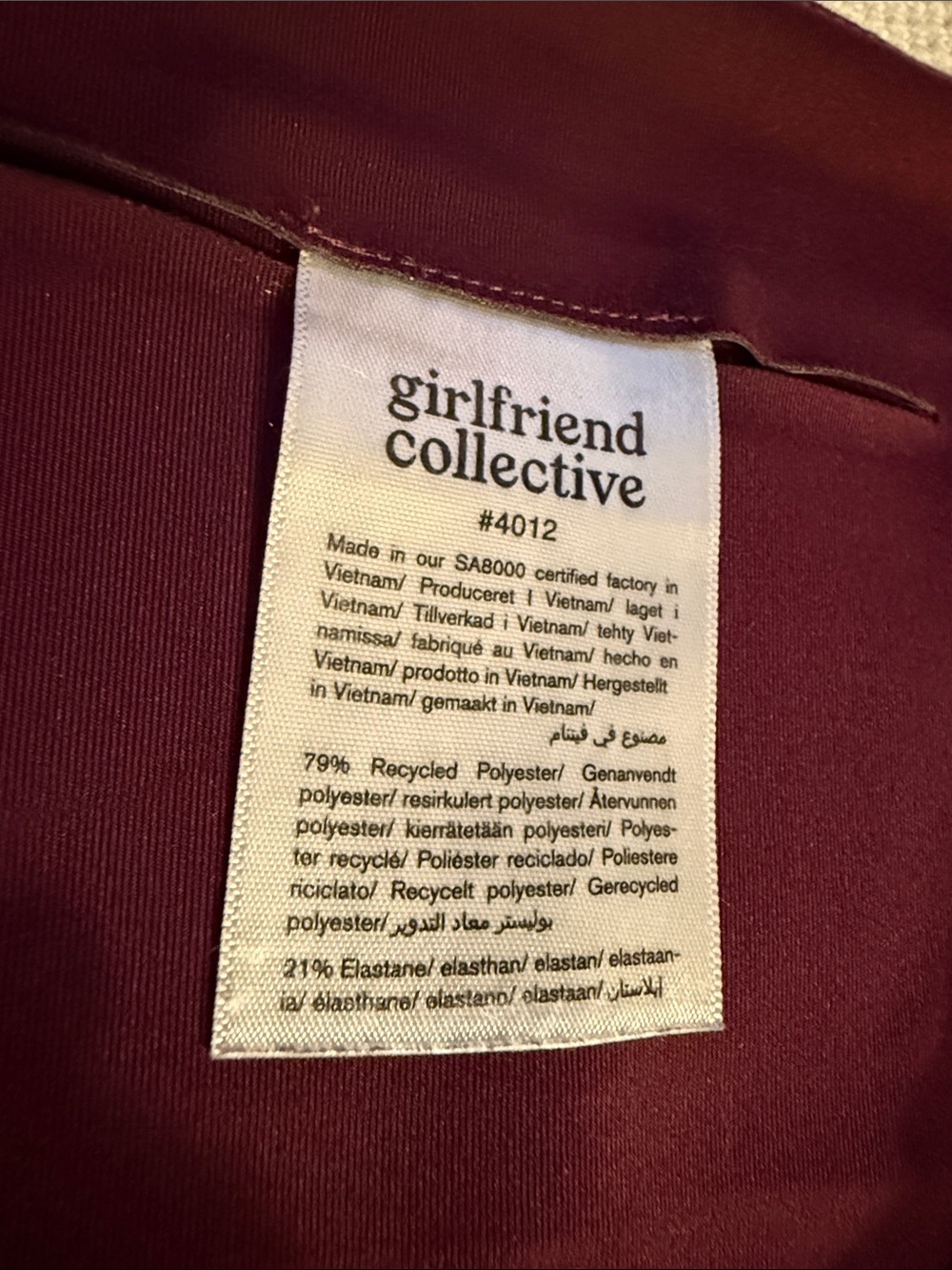 Girlfriend Collective Compressive Plum 3/4 Legging XXL EUC - Picture 9 of 10